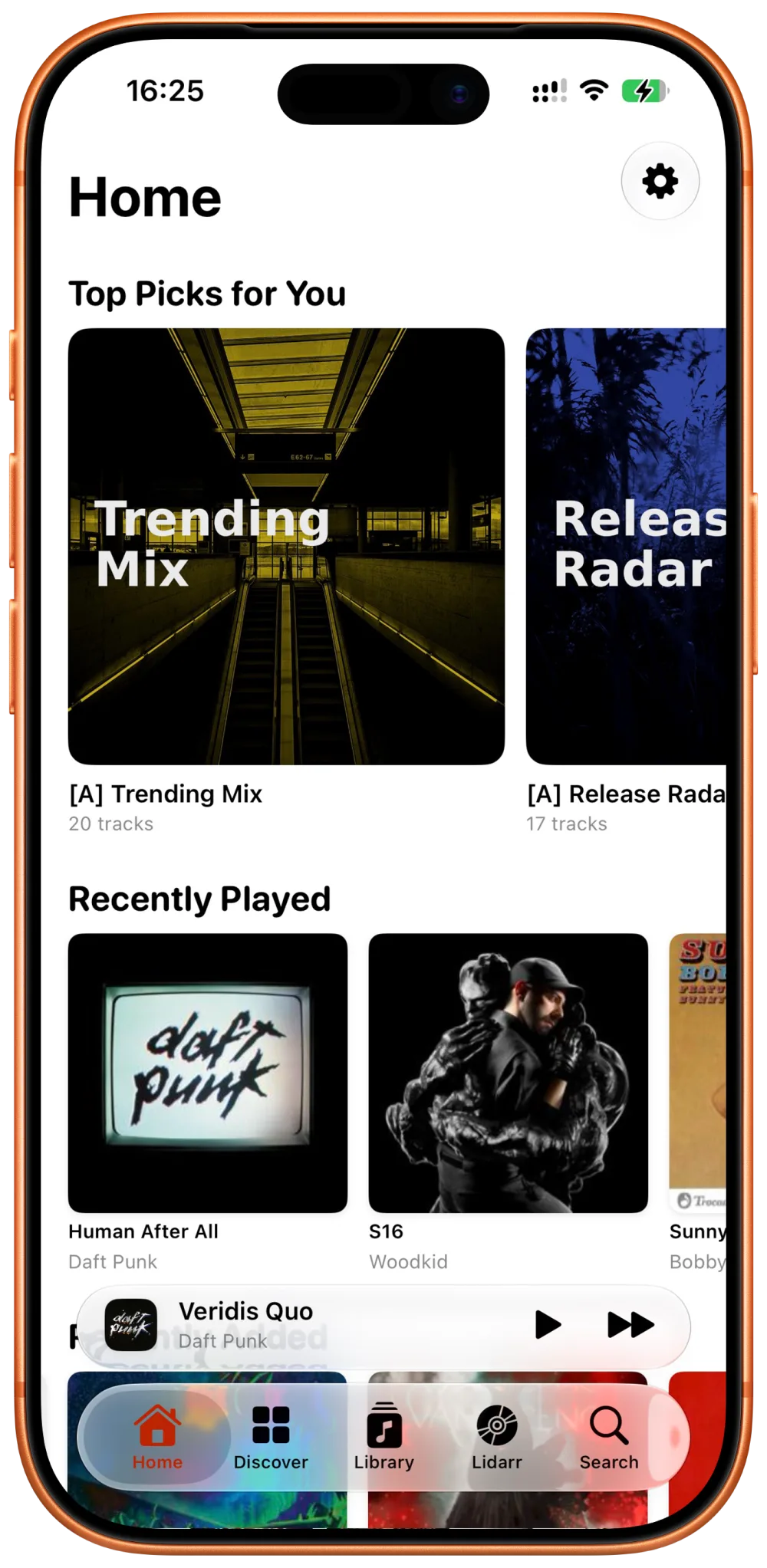 Minidisc Home screen