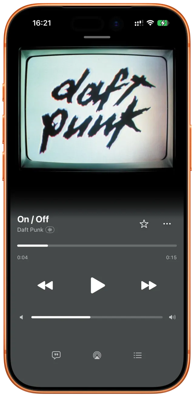 Full-screen now playing